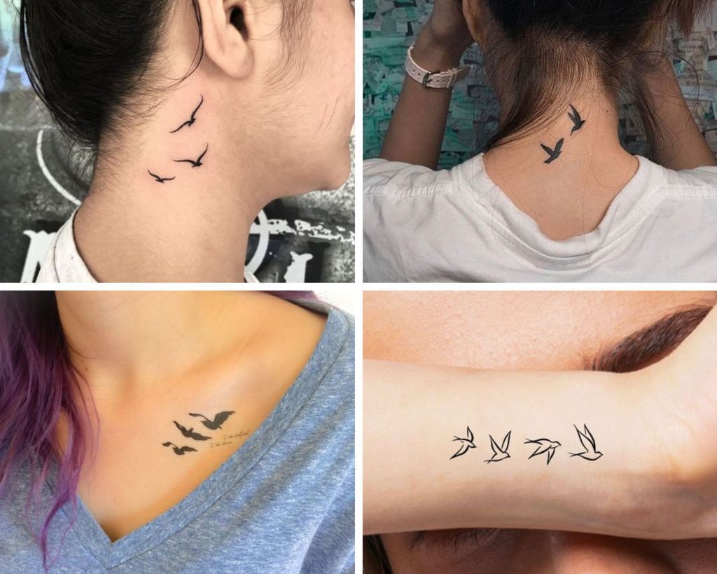 Aves ▷ ideas de tatuajes minimalistas para mujeres