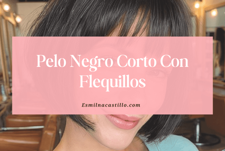 Pelo Negro Corto Con Flequillos