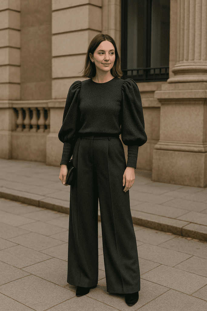 Cómo Combinar Pantalón Palazzo Y Blusa Para Bautizo En Invierno