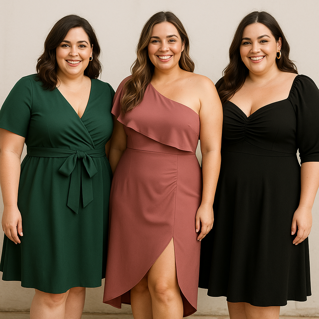 Vestidos que estilizan y disimulan los brazos anchos
