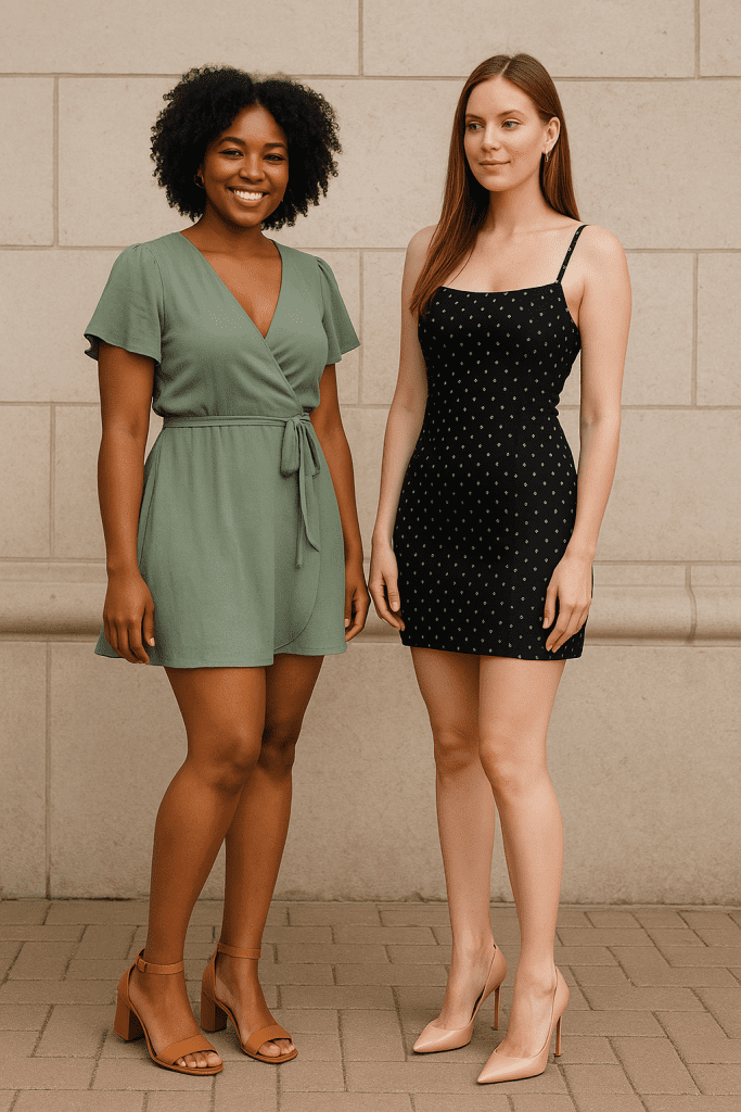Cómo combinar tacones ideales con vestidos cortos