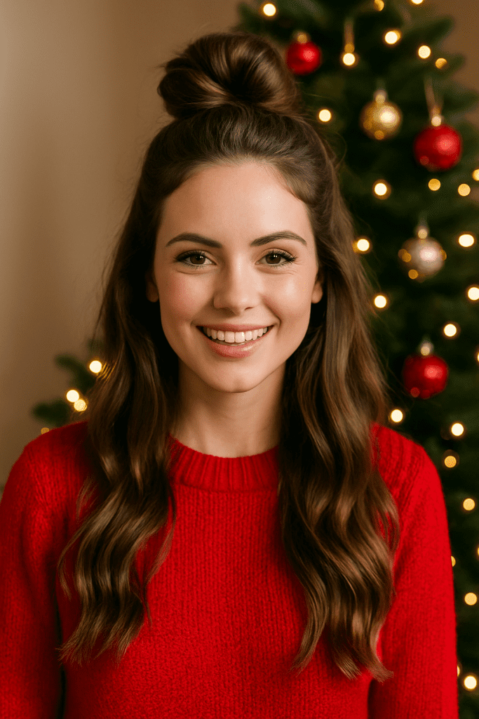 Peinados para Navidad con Cabello Suelto