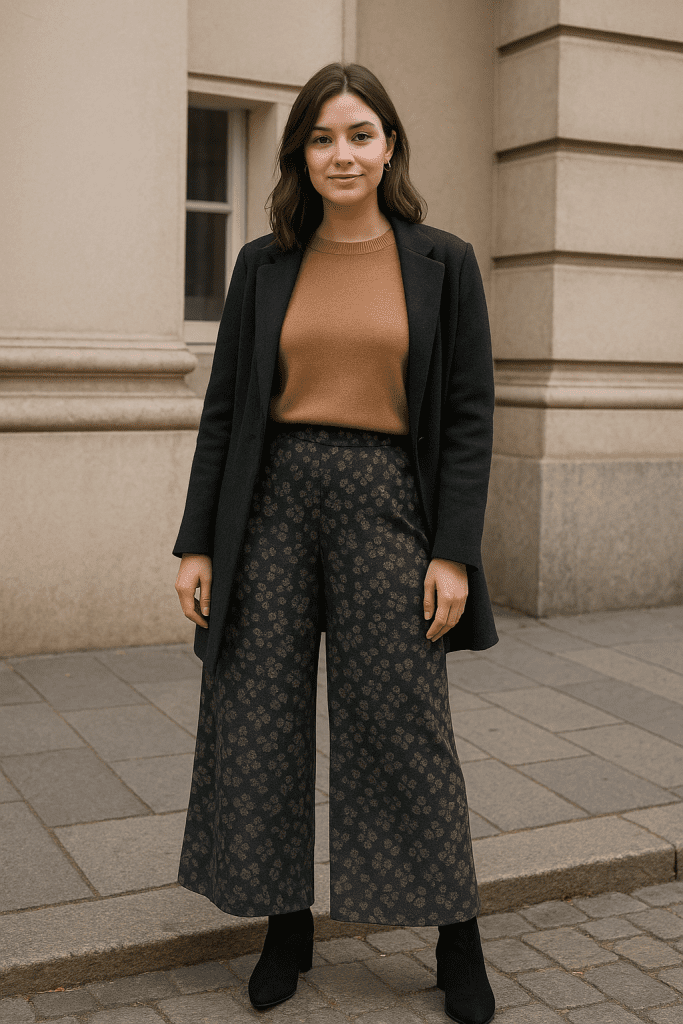 Cómo Combinar Pantalón Palazzo Y Blusa Para Bautizo En Invierno