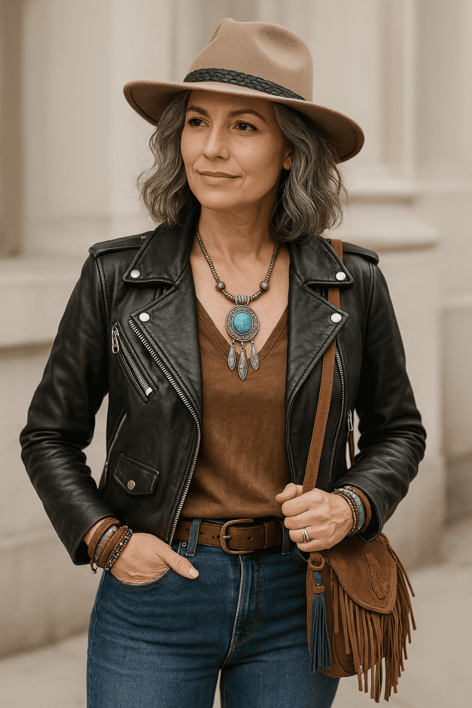 Cómo Llevar el Estilo Moto Boho a los 40 y Verte Moderna y Femenina