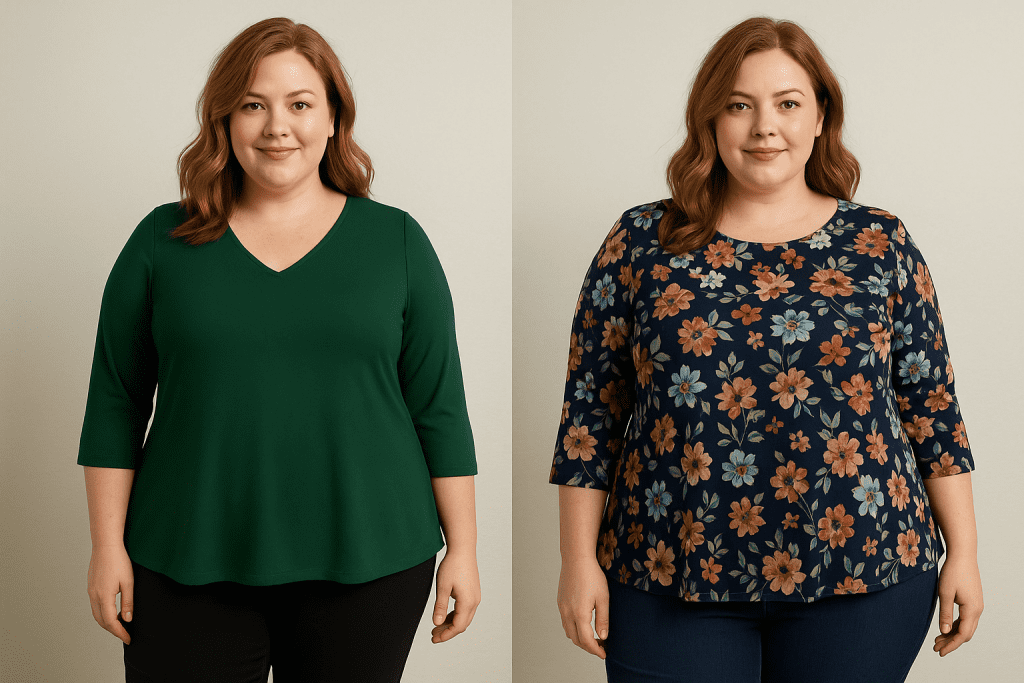 Blusas para gorditas que disimulan la barriga y favorecen la figura
