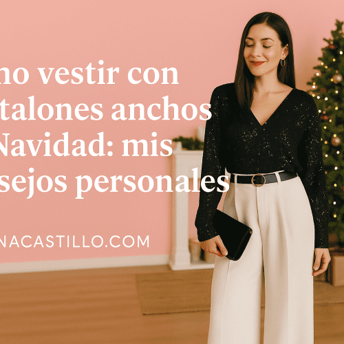 Cómo vestir con pantalones anchos en Navidad