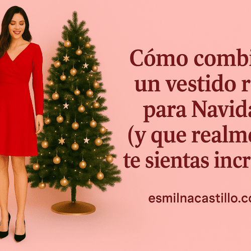 Cómo combinar un vestido rojo para Navidad