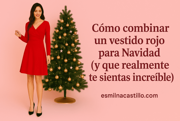 Cómo combinar un vestido rojo para Navidad