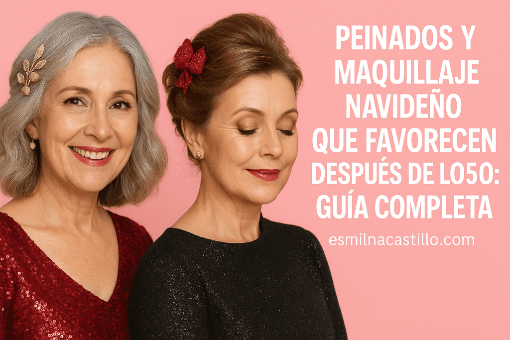 Peinados y maquillaje navideño que favorecen después de los 50